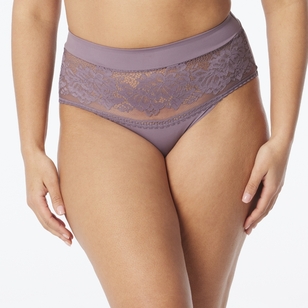 Sash & Rose Women's Kara Lace Full Brief Dark Purple