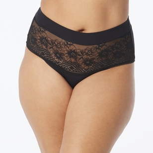 Sash & Rose Women's Kara Lace Full Brief Black