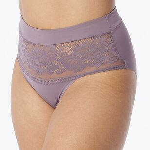 Sash & Rose Women's Kara Lace Full Brief Dark Purple