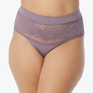 Sash & Rose Women's Kara Lace Full Brief Dark Purple