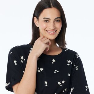 Khoko Collection Women’s Relaxed Fit Print Tee Black & White