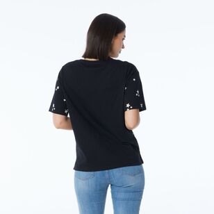 Khoko Collection Women’s Relaxed Fit Print Tee Black & White