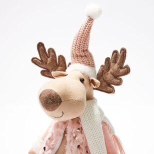 Soren Pink Sitting Plush Reindeer