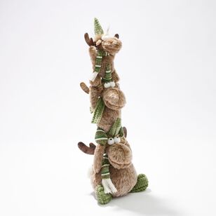 Soren Green and Brown 3 Tier Sitting Deer