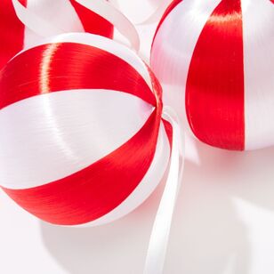 Soren Stripe Tree Baubles Red/White 4 Pack