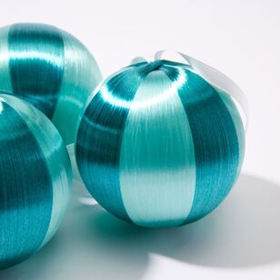 Soren Stripe Tree Baubles Teal/Mint 4 Pack