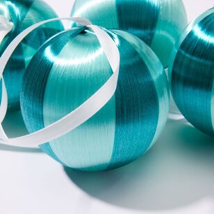 Soren Stripe Tree Baubles Teal/Mint 4 Pack