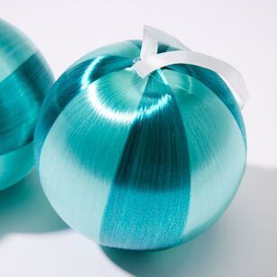 Soren Stripe Tree Baubles Teal/Mint 2 Pack