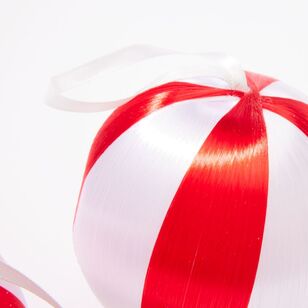 Soren Stripe Tree Baubles Red/White 2 Pack