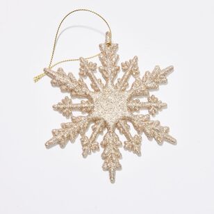 Soren Glitter Snowflake Tree Decoration Set of 4 Champagne