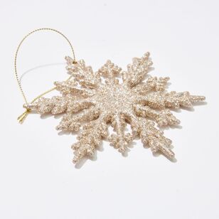 Soren Glitter Snowflake Tree Decoration Set of 4 Champagne