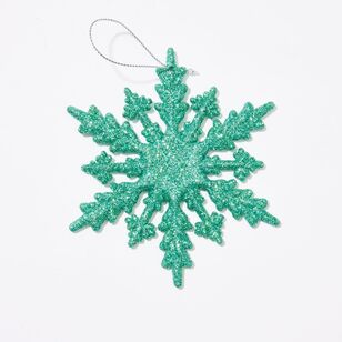 Soren Glitter Snowflake Tree Decoration Set of 4 Mint