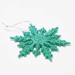 Soren Glitter Snowflake Tree Decoration Set of 4 Mint