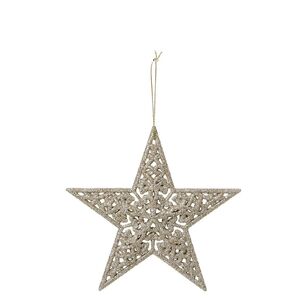 Soren Glitter Star Tree Decoration Set of 3 Champagne