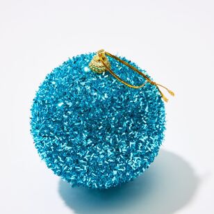 Soren Shatterproof Glitter Baubles Teal 3 Pack