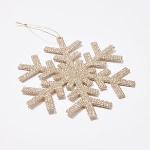 Soren Large Glitter Snowflake Tree Decoration Set of 3 Chamgpagne