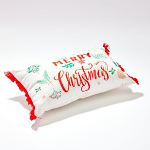 Soren Merry Christmas Embroidered Cushion 30 x 50 cm