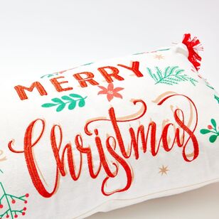 Soren Merry Christmas Embroidered Cushion 30 x 50 cm