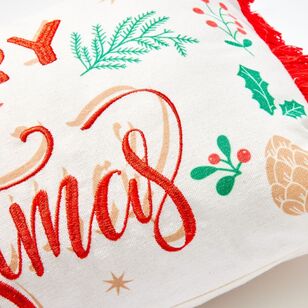 Soren Merry Christmas Embroidered Cushion 30 x 50 cm