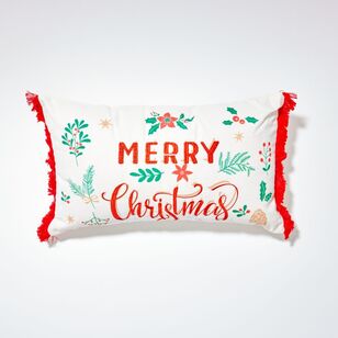 Soren Merry Christmas Embroidered Cushion 30 x 50 cm