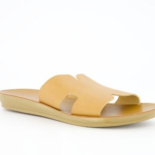 Khoko Women's Fern Flat Cut Out Slides Tan