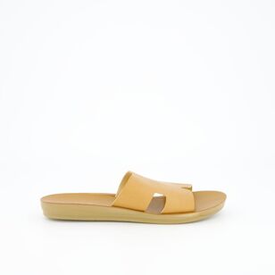 Khoko Women's Fern Flat Cut Out Slides Tan