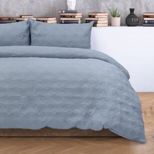 Ardor Carter Embossed Quilt Cover Set Blue