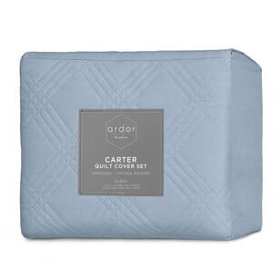 Ardor Carter Embossed Quilt Cover Set Blue