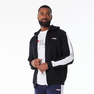 FILA Men’s Harvey French Terry Zip Thru Jacket Hoodie Black