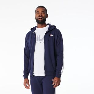 FILA Men’s Harvey French Terry Zip Thru Jacket Hoodie New Navy