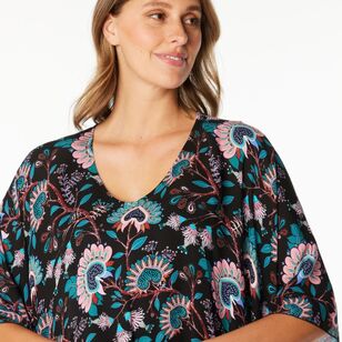 Khoko Swim Women's One Size Fits All Printed Kaftan Batik One Size