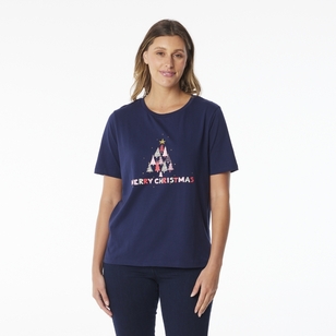 Khoko Collection Christmas Tee Shirt Navy Navy