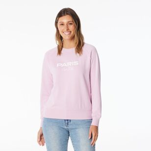 Khoko Collection Women’s French Terry Paris Logo Sweat Top Paris