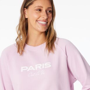 Khoko Collection Women’s French Terry Paris Logo Sweat Top Paris