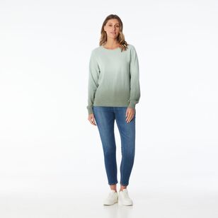 Khoko Collection Women’s Dip Dye Fleece Sweat Top Sage