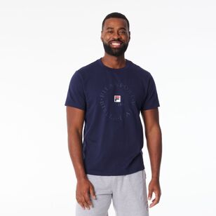 FILA Men's Matthew Print Short Sleeve Tee New Navy