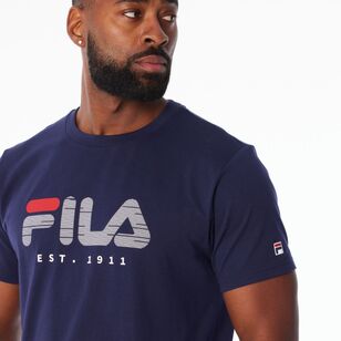 FILA Men’s David Logo Red Tab Jersey Tee New Navy