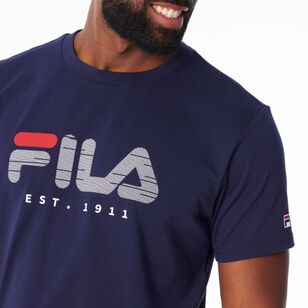 FILA Men’s David Logo Red Tab Jersey Tee New Navy