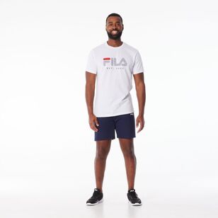 FILA Men’s David Logo Red Tab Jersey Tee White