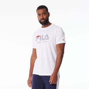 FILA Men’s David Logo Red Tab Jersey Tee White