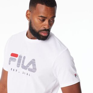 FILA Men’s David Logo Red Tab Jersey Tee White