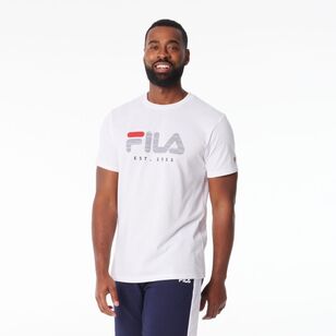 FILA Men’s David Logo Red Tab Jersey Tee White