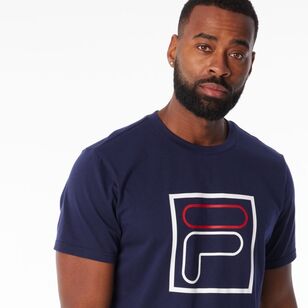 FILA Men's Nigel Logo Outline Jersey Tee New Navy