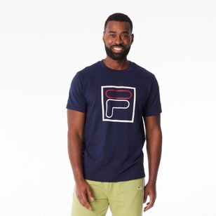 FILA Men's Nigel Logo Outline Jersey Tee New Navy