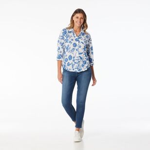 Khoko Collection Women's Voile Shirt Denim