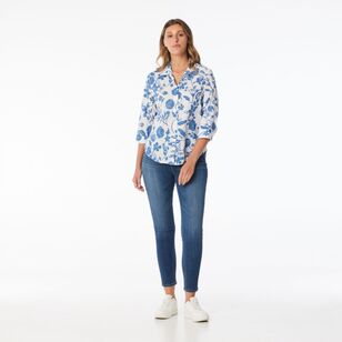 Khoko Collection Women's Voile Shirt Denim