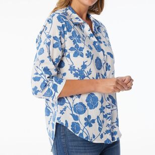 Khoko Collection Women's Voile Shirt Denim