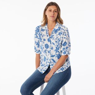 Khoko Collection Women's Voile Shirt Denim