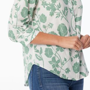 Khoko Collection Women's Voile Shirt Sage