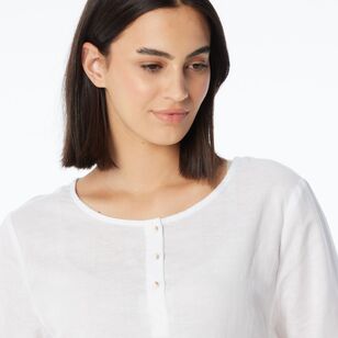 Khoko Collection Women's Relaxed Linen Shirt White